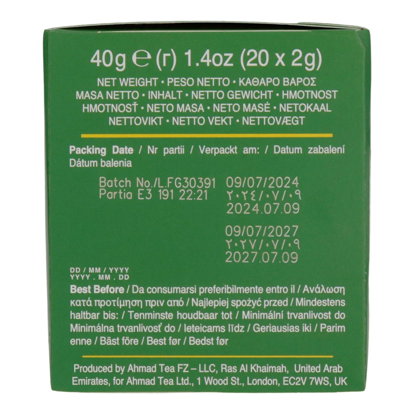 Schwarztee Ahmad Tea | Lemon & Lime Twist | Zitrus-Aroma mit Fruchtstücken | 20 Teebeutel | 40g