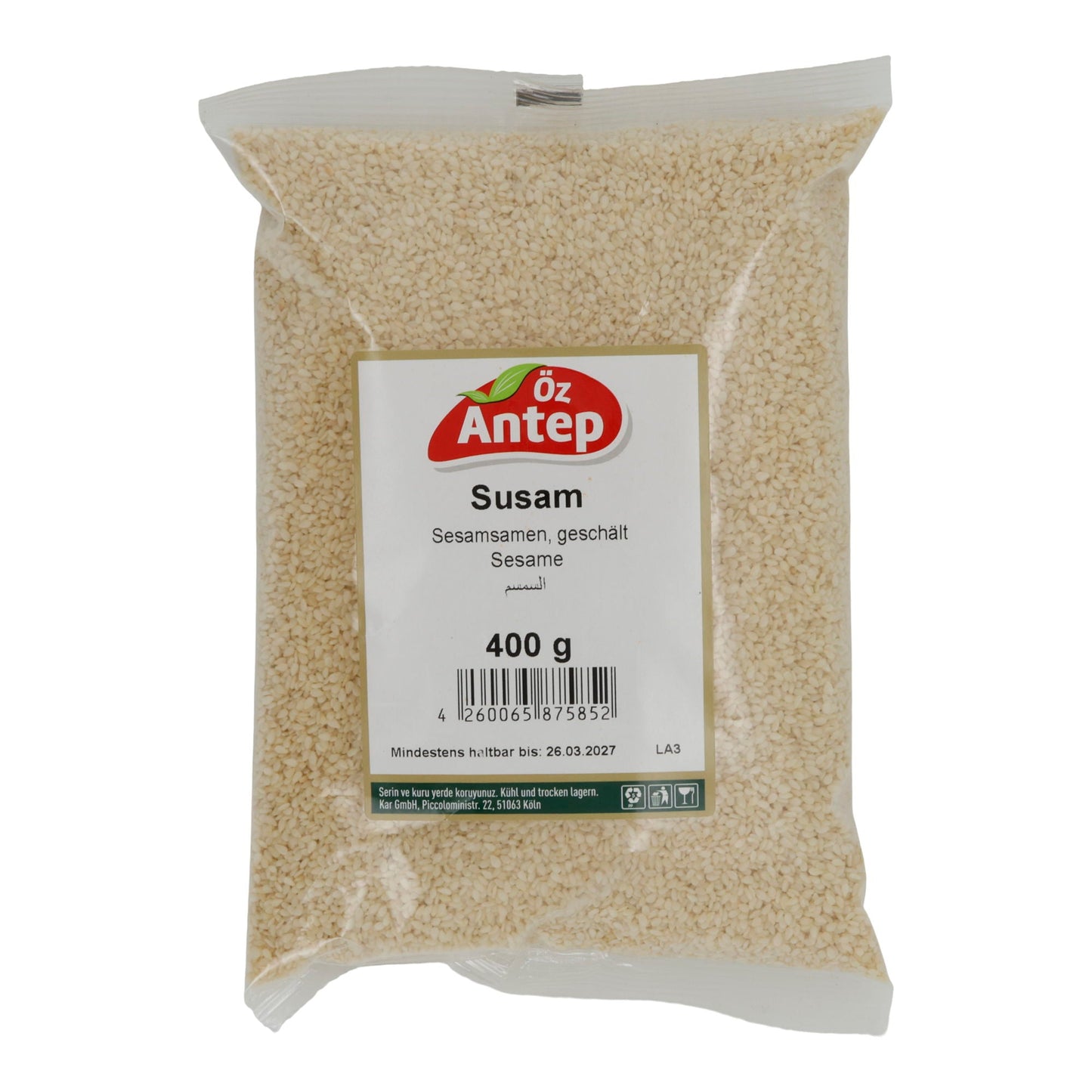 Sesamsamen Öz Antep Susam | Samen | Geschält | 400 g