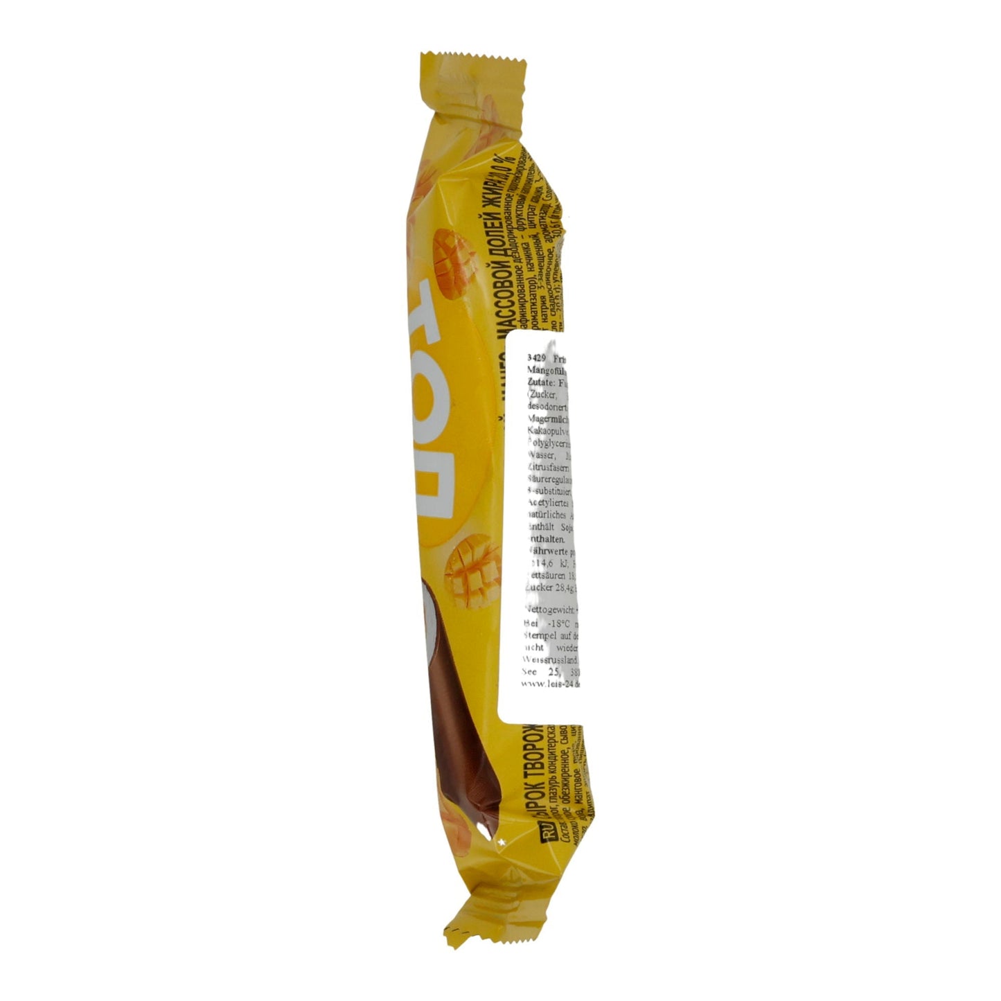 Snack TOP Syrók | Frischkäse-Snack Mango | Mit Mangofüllung & Schokoladenüberzug | 40 g TOP