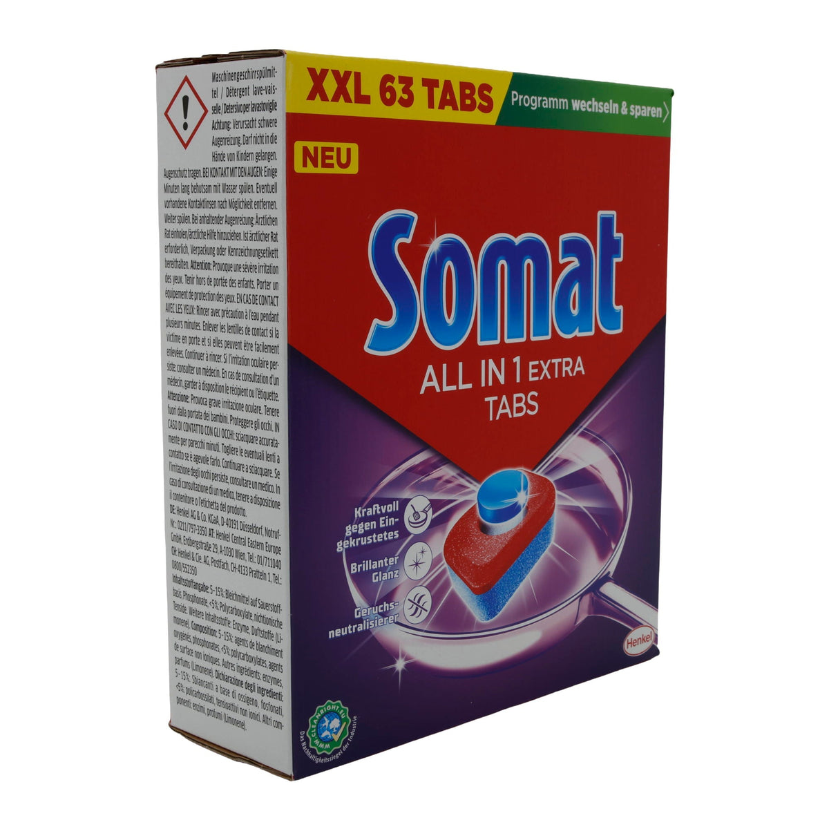 Somat Spülmaschinentabs | All in 1 Extra | 63 Tabs | 1,045 kg SOMAT