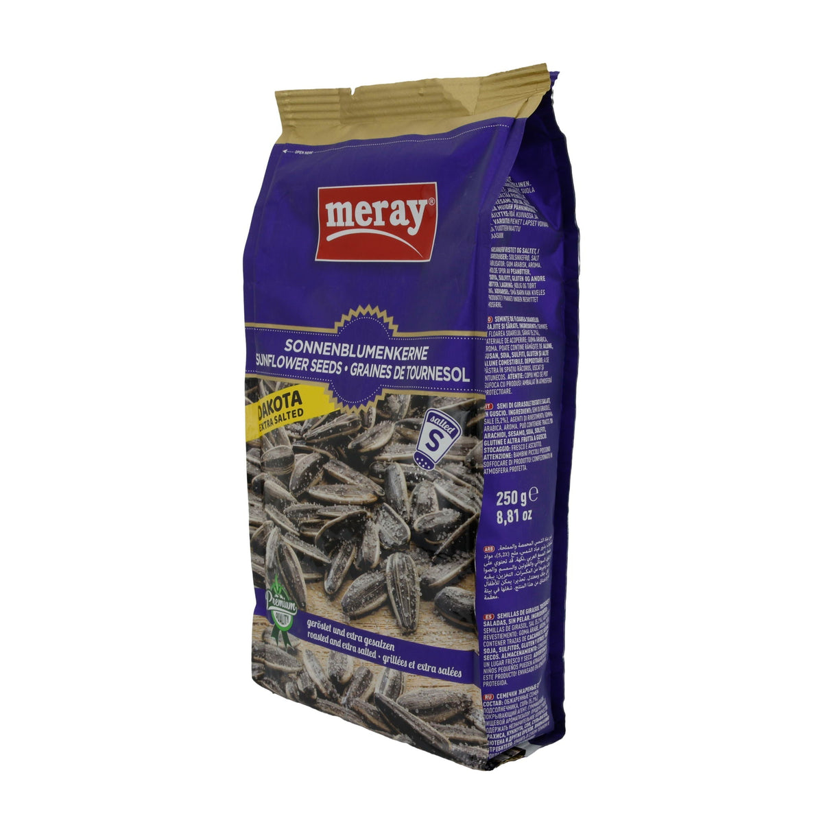 Sonnenblumenkerne Dakota Premium Meray | Extra Salted | Geröstet & gesalzen | 250 g Packung MERAY