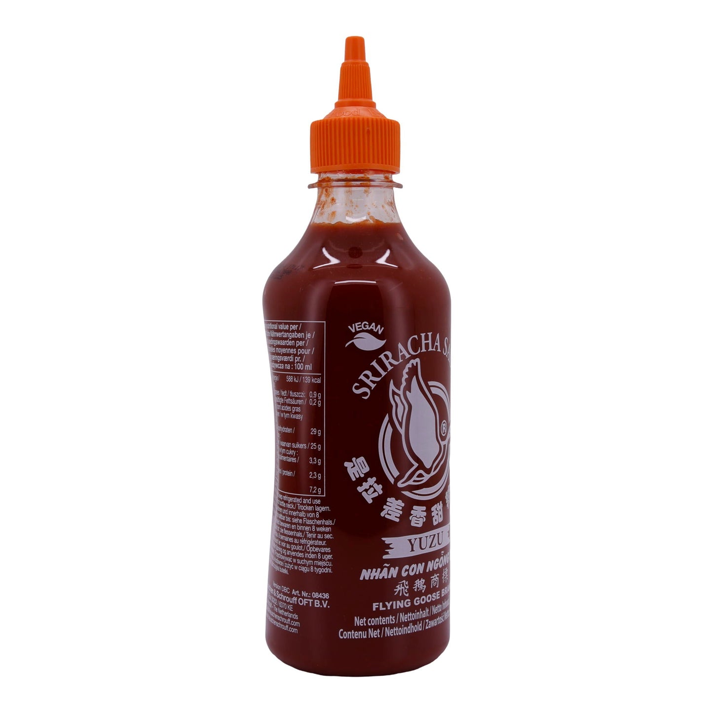 Sriracha Sauce Yuzu Flying Goose | Scharfe Chilisauce mit Zitrusgeschmack | 455 ml