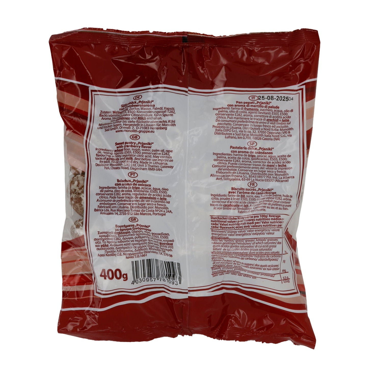 Süßgebäck Völker Prjaniki | Gebäck | mit Moosbeerengeschmack | 400 g