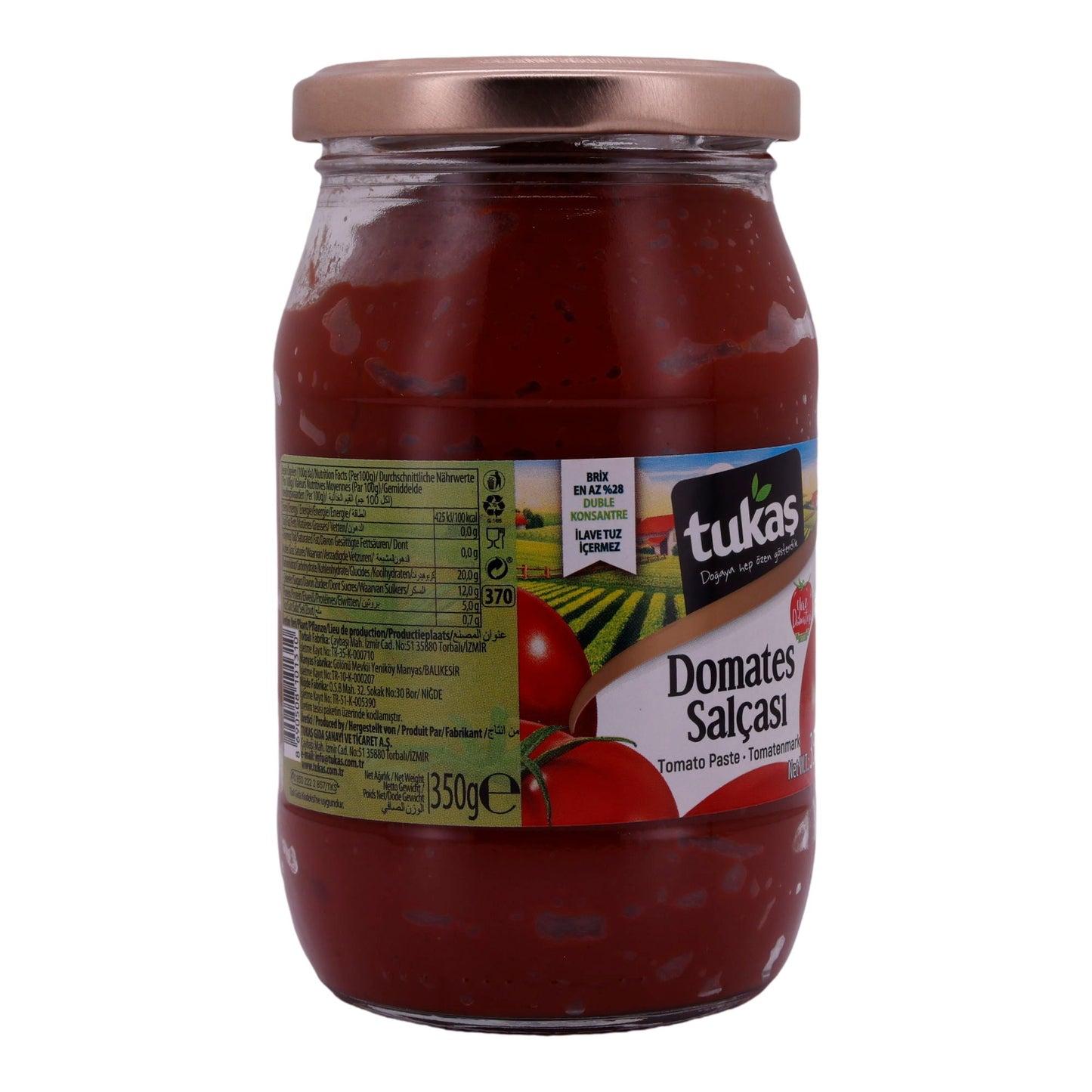 Tomatenmark Tukaş | Doppelt konzentriert | Aus Sommer-Tomaten | 350 g Glas