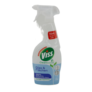 Viss Glasreiniger Cleanboost | Glas & Flächen | Streifenfreier Glanz & Anti-Fingerabdruck | 750 ml VISS