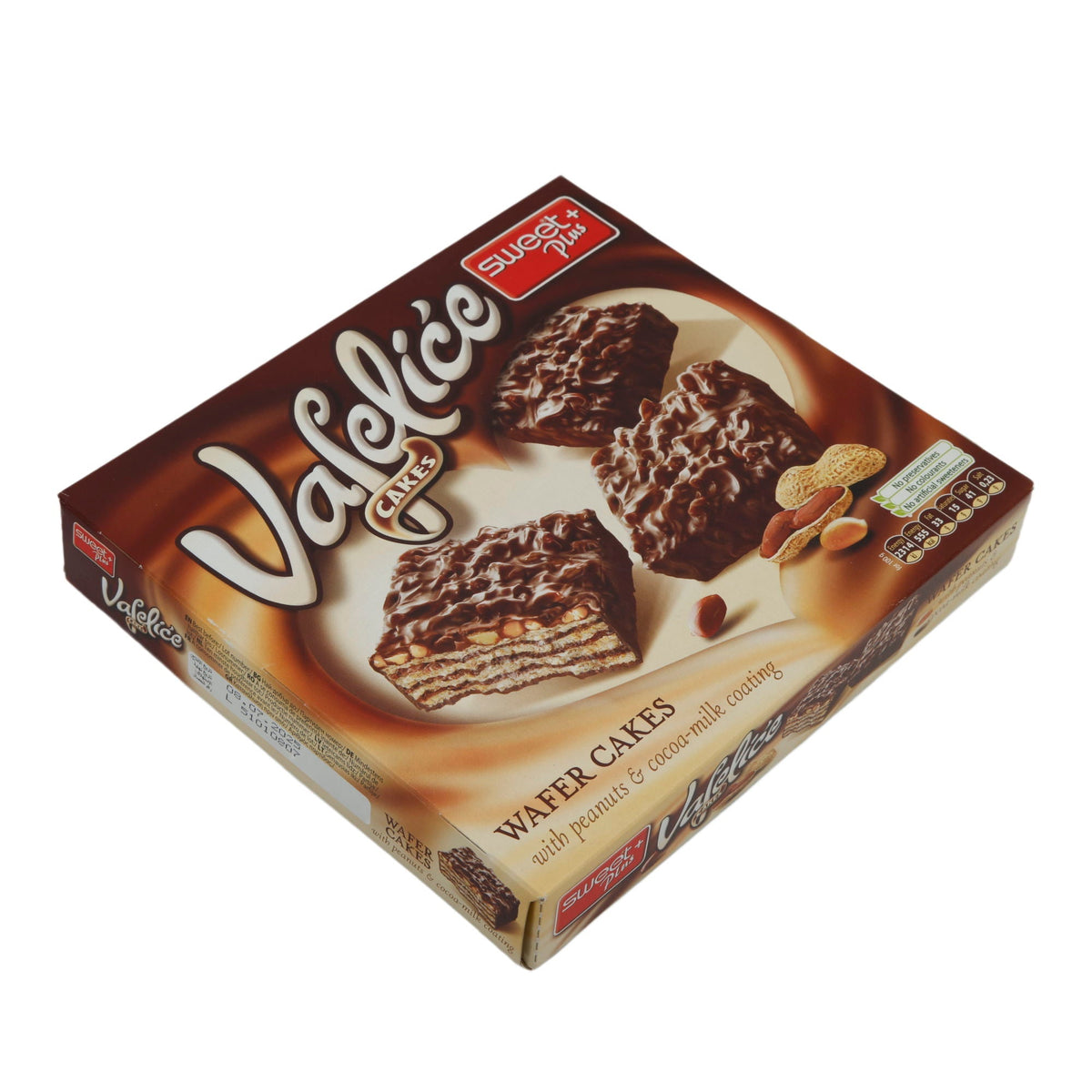 Waffelkuchen Sweet Plus | Vafeliće Cakes | Knusprig, mit Erdnüssen & Kakaomilch-Überzug | 180 g SWEET PLUS