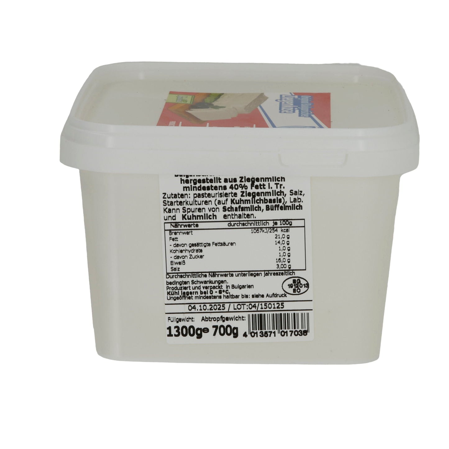 Weißkäse Rodina Original | Bulgarisch | Ziegenmilch | 1300 g Rodina