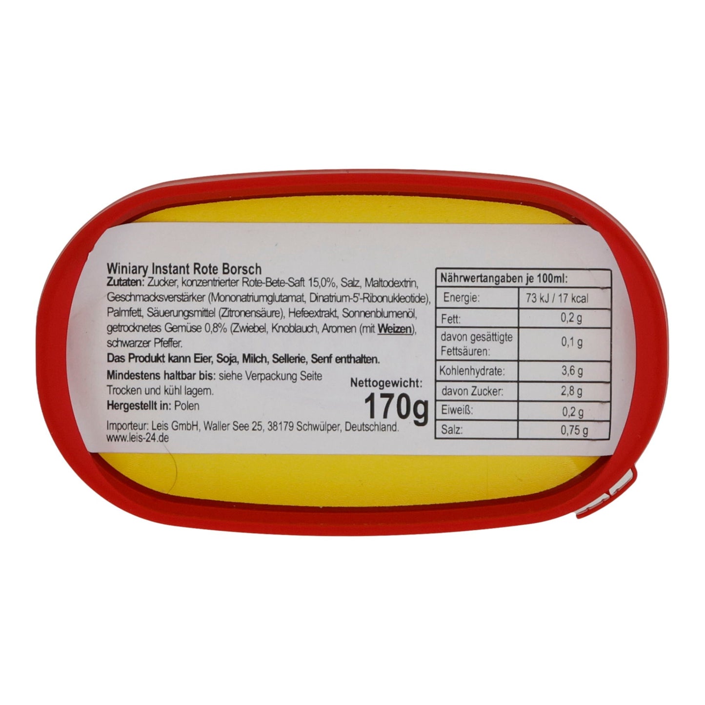 Winiary Barszcz Czerwony Instant | Rote-Bete-Suppe | 17 Portionen | 170 g PL