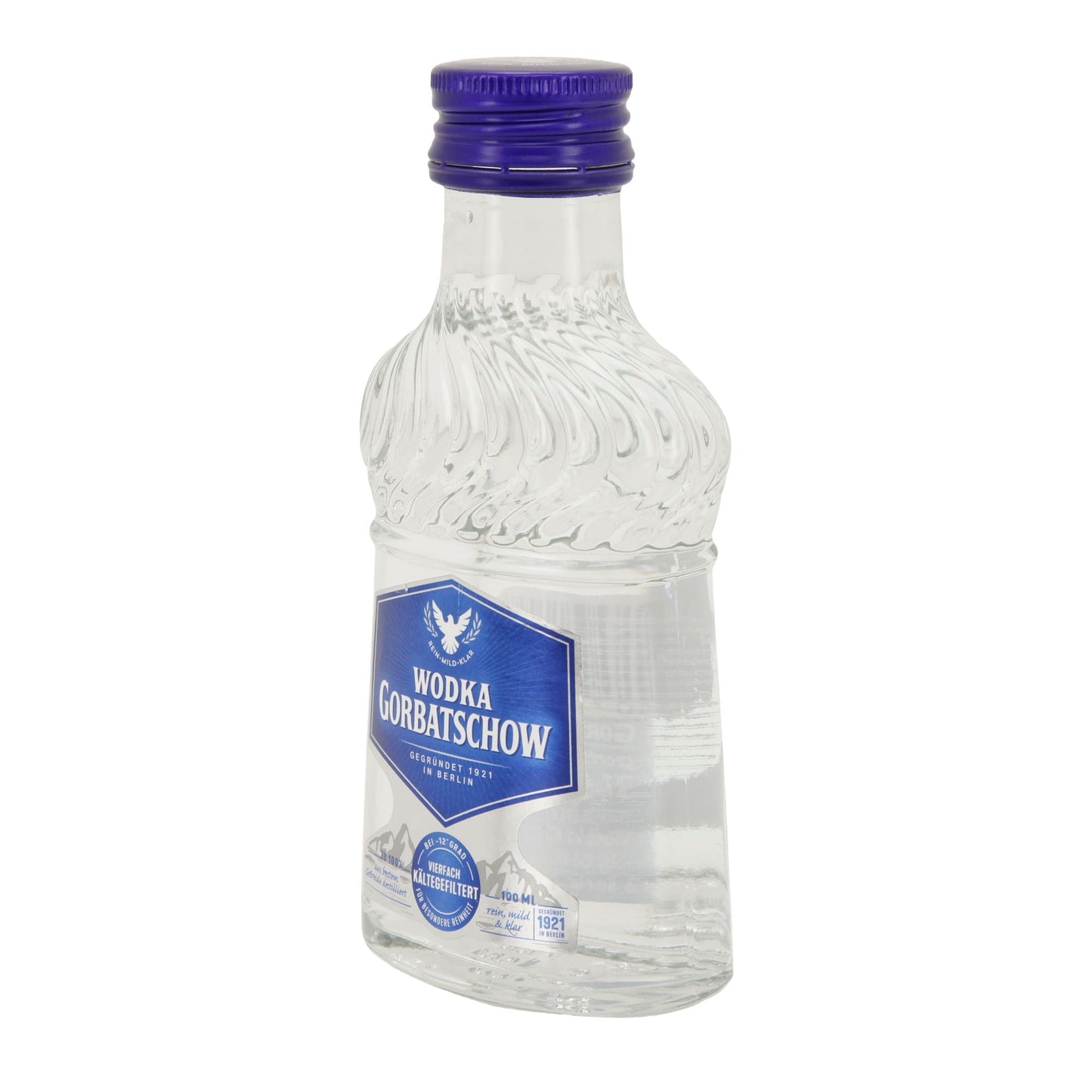 Wodka Gorbatschow | 37,5 % vol | Vierfach kältegefiltert | 0,1 l Flasche Wodka Gorbatschow