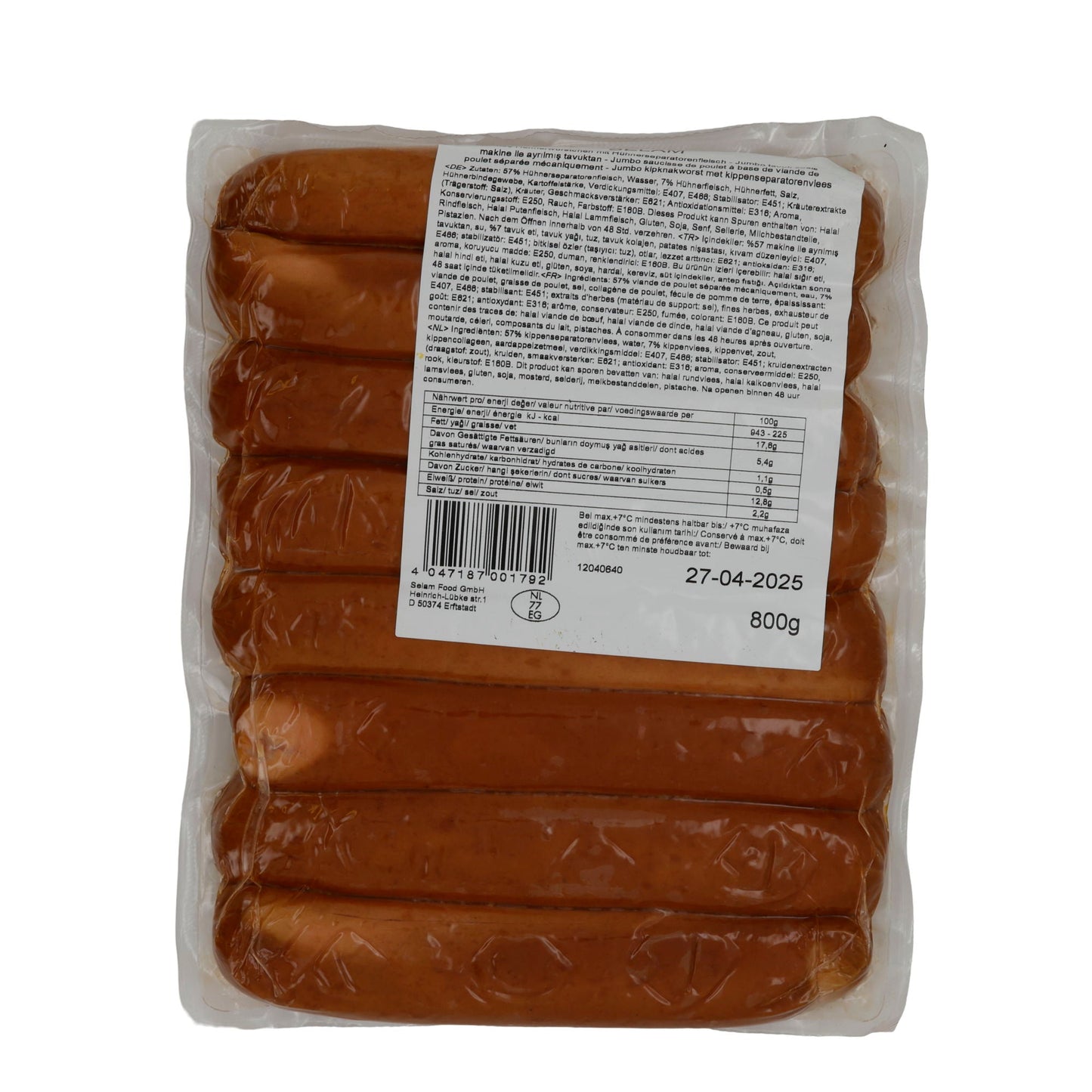 Würstchen Selam | Tavuk Sosis | Halal-Hähnchenwürstchen, Frühstück & Snacks | 800 g