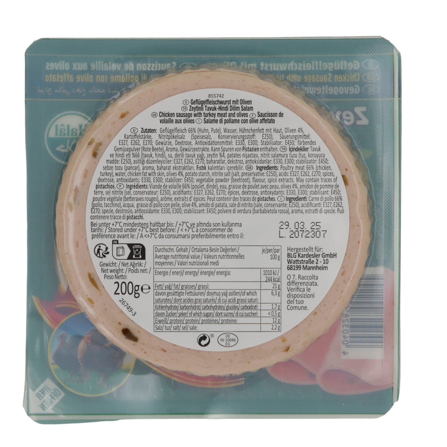 ZEYTINLI TAVUK DILIM SALAM - Taste Your World