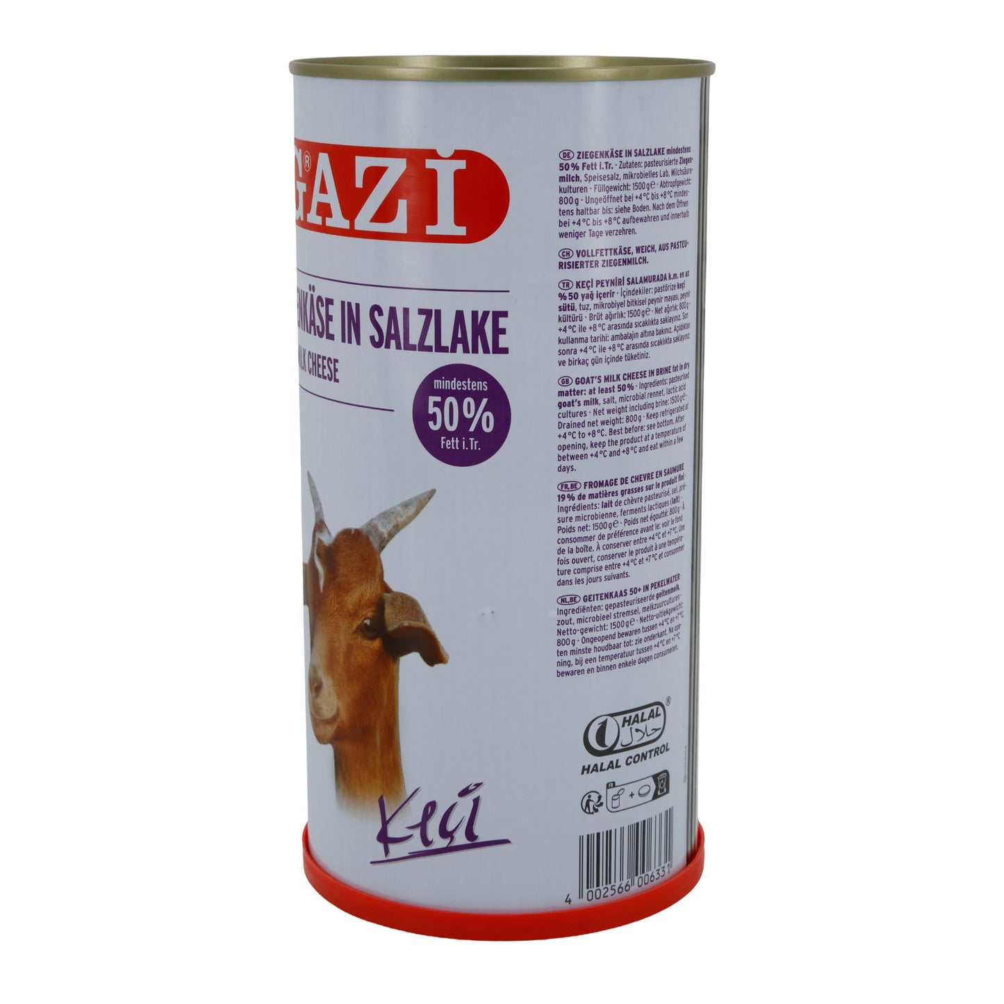 Ziegenkäse Gazi Ziegenkäse in Salzlake | Vollfett | Weichkäse mit intensivem Aroma | 1500 g