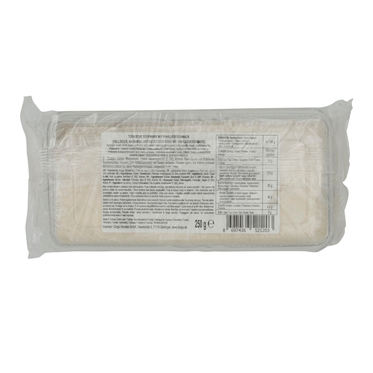 Zuckerfäden Giloğlu | Türkische Zuckerfäden | Pişmaniye mit Vanillearoma | 250 g