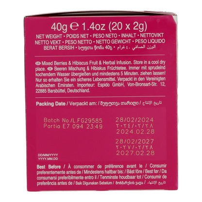 6x20 Aluminum Tea Bags Mix Berry Hibiscus, Ahmad Tea
