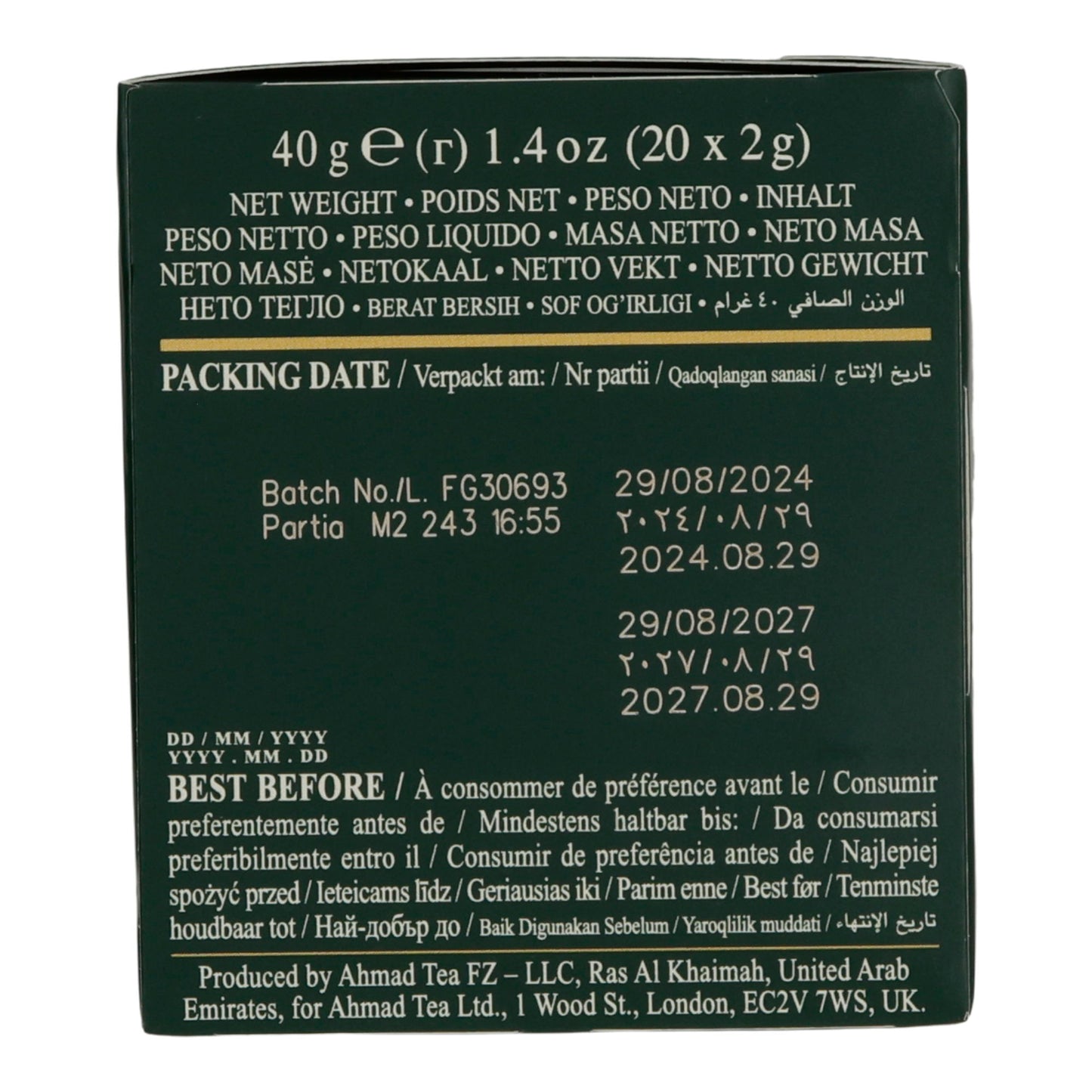 6x20 Aluminum Tea Bags Classic Selection, Ahmad Tea