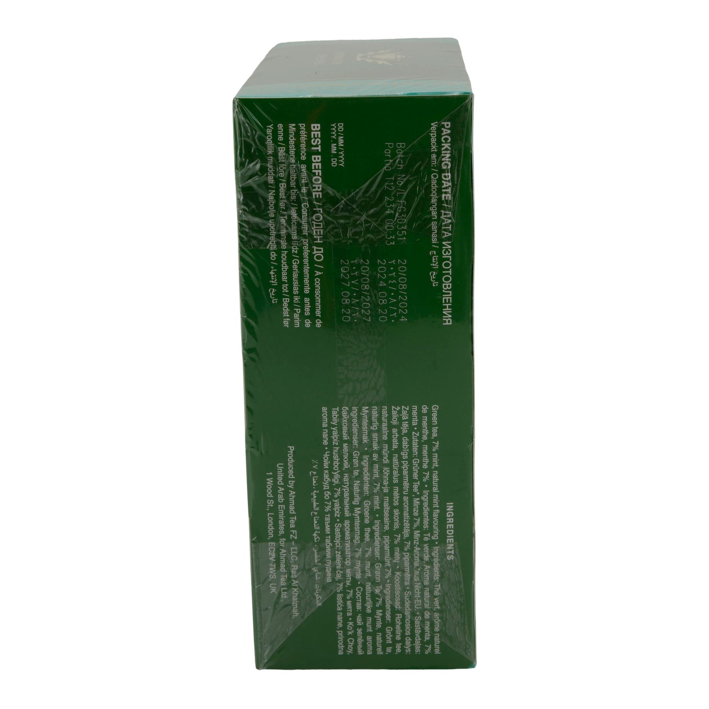 100-Count Tagged Mint Green Tea Bags, Ahmad Tea
