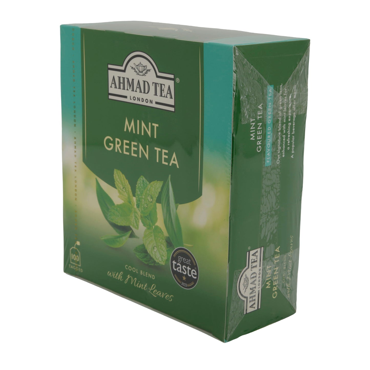 100-Count Tagged Mint Green Tea Bags, Ahmad Tea