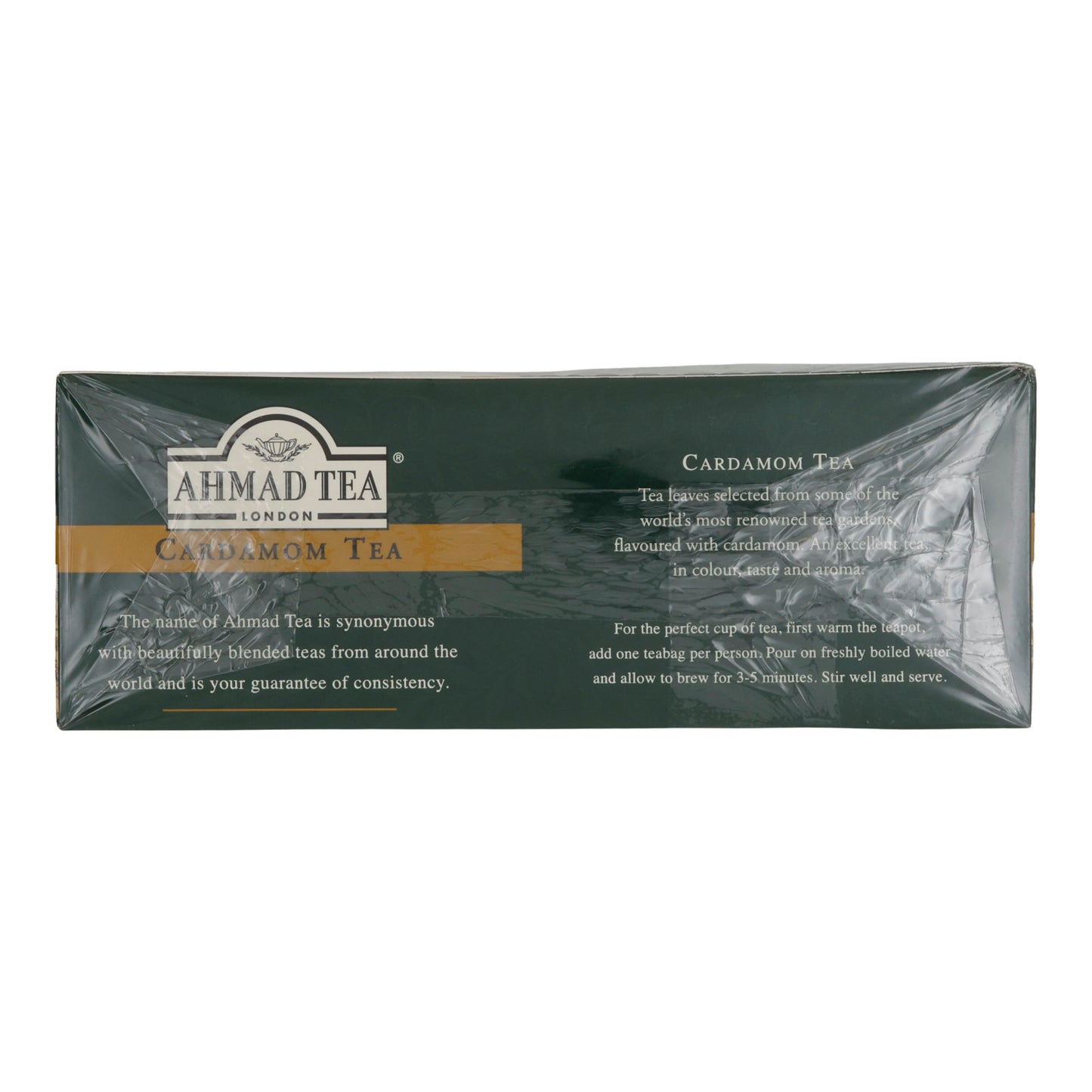 100 sachets de cardamome étiquetés t/b, Ahmad Tea
