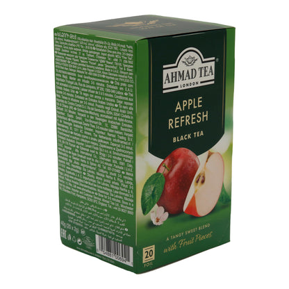 Schwarztee Ahmad Tea | Apple Refresh | Mit Fruchtstücken | 20 Teebeutel
