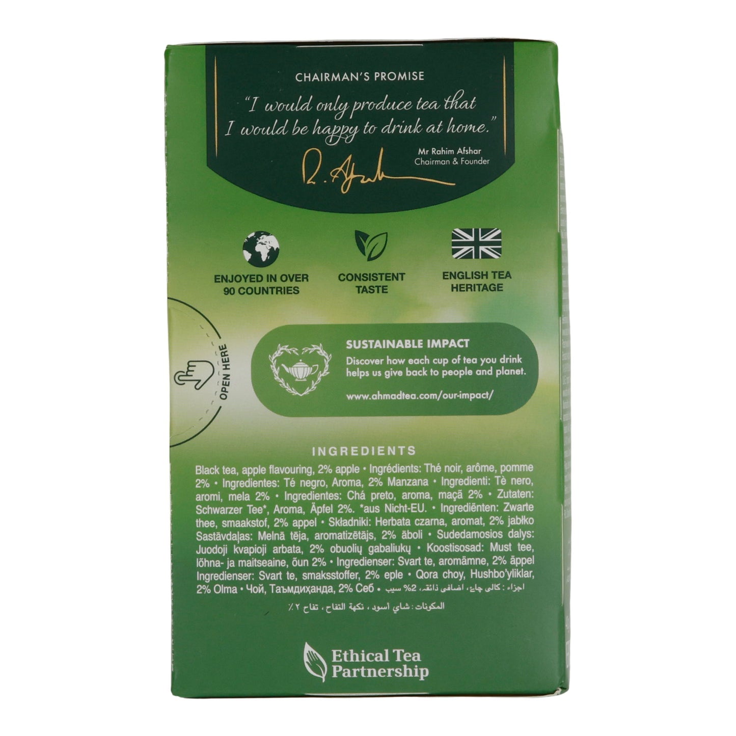 Schwarztee Ahmad Tea | Apple Refresh | Mit Fruchtstücken | 20 Teebeutel