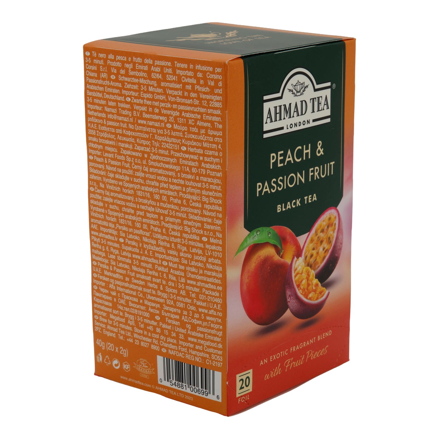 6x20 Aluminum Tea Bags Peach & Passion, Ahmad Tea