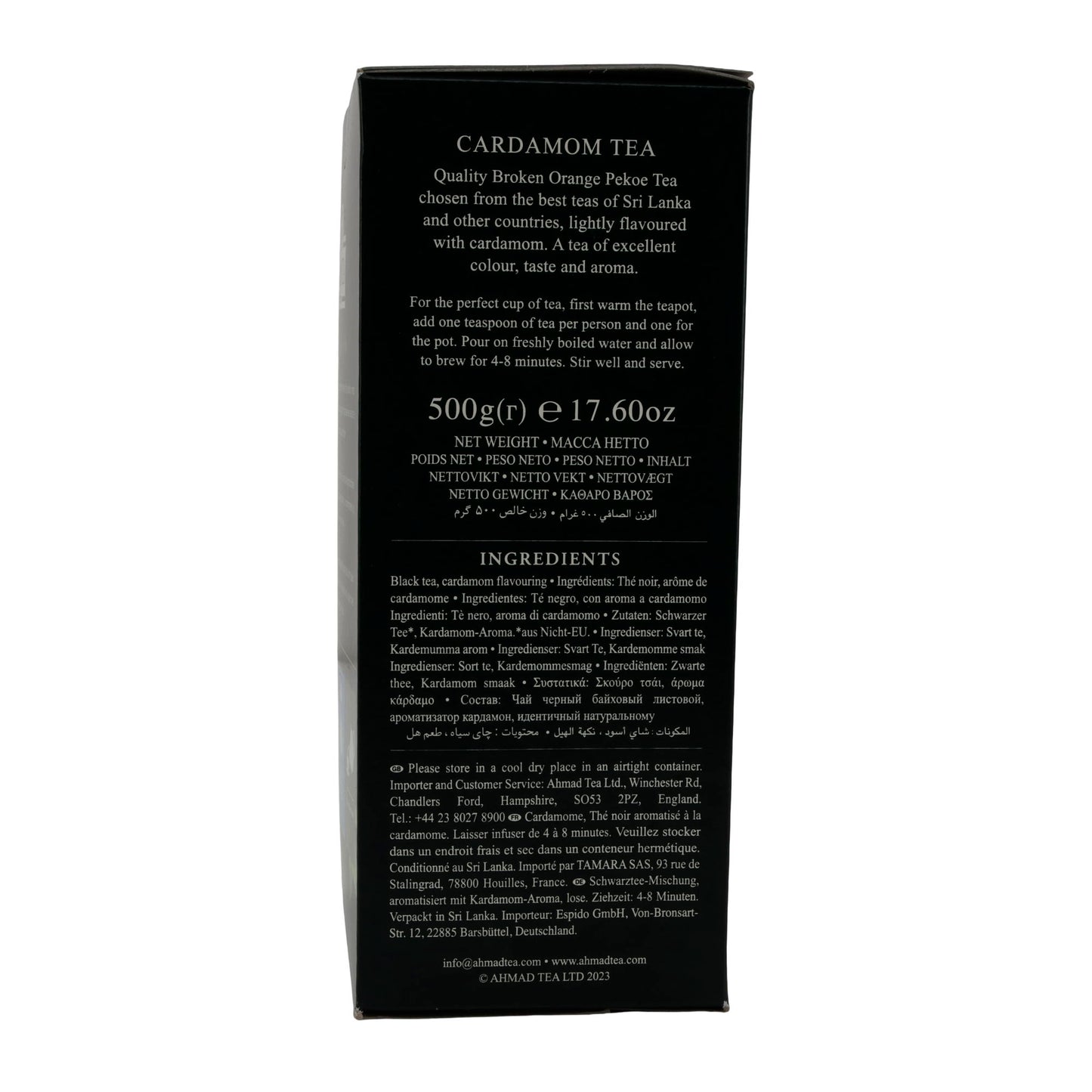 Ahmad Tea Cardamom Tea | Schwarzer Tee mit Kardamom | Aromatisch & lose | 500 g
