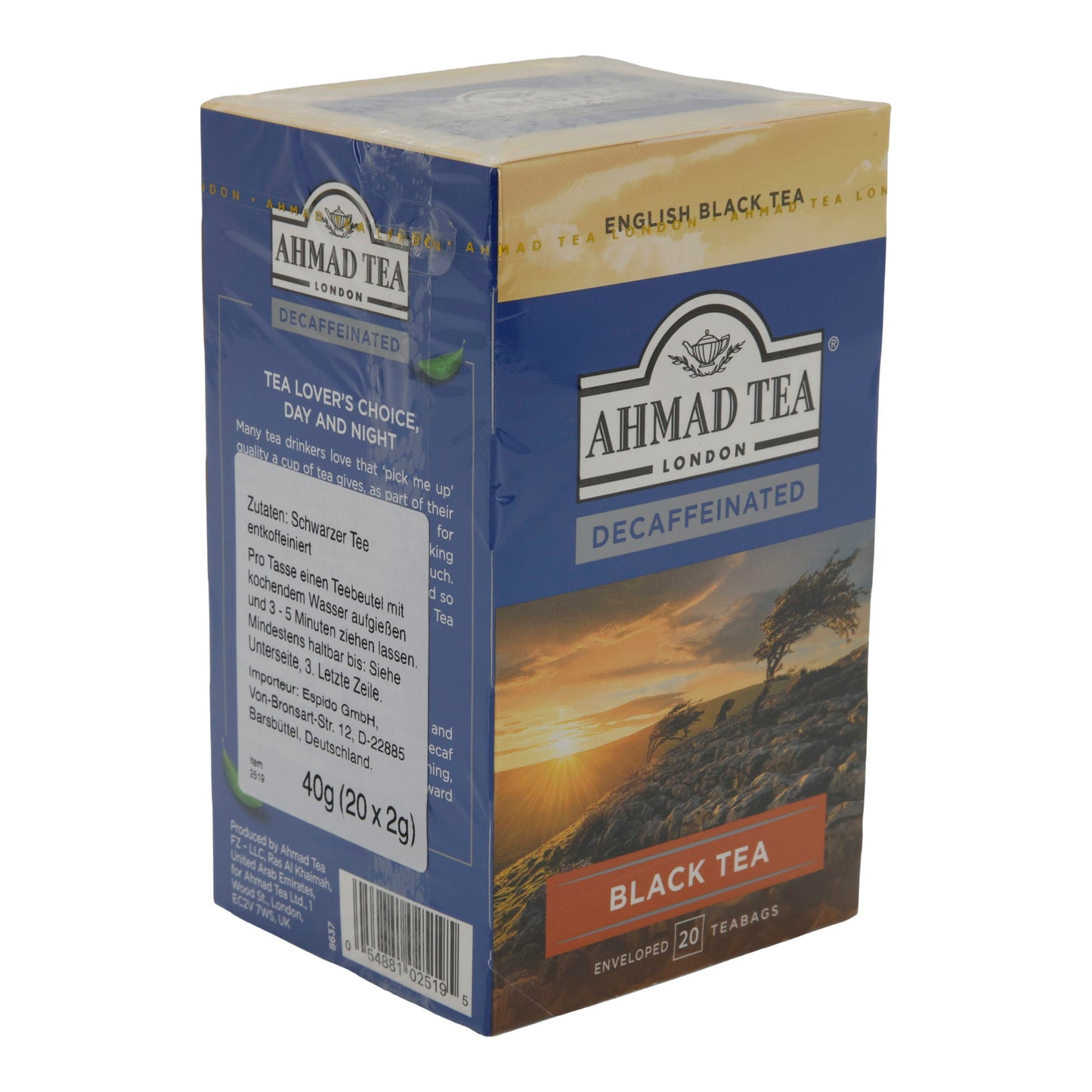 6x20 Aluminum t/b Decaffeinated Black Tea, Ahmad Tea