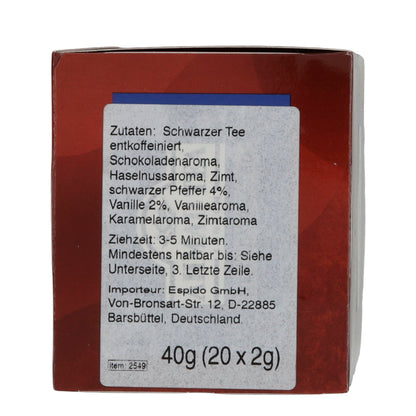 6x20 Aluminum Tea Bags Decaffeinated Indulgent Selection, Ahmad Tea