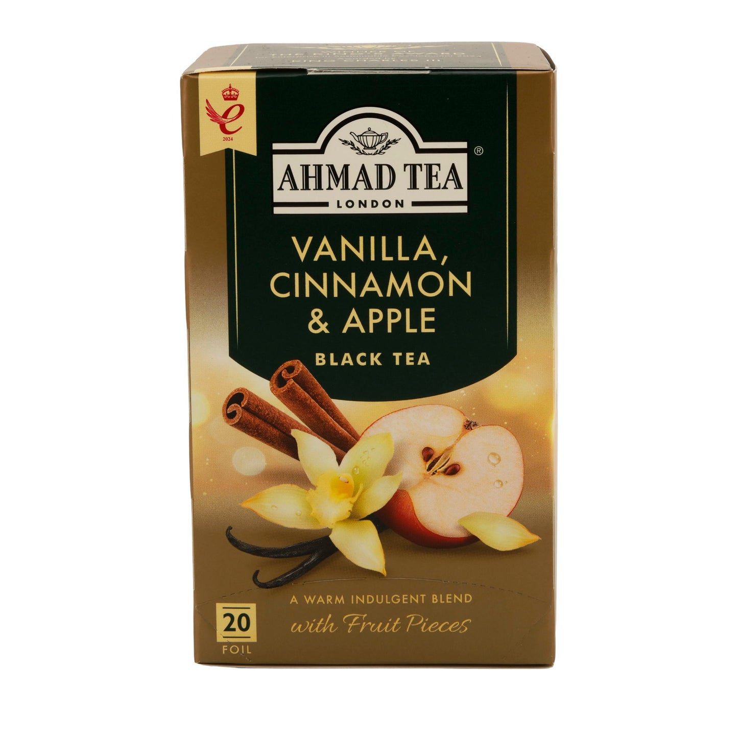 Ahmad Tea Vanilla, Cinnamon & Apple | Schwarzer Tee mit Fruchtstücken| Aromatisch | 500 g
