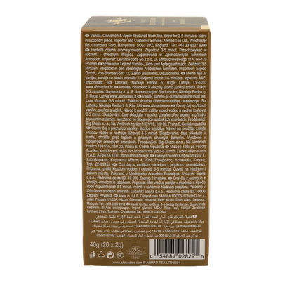 Ahmad Tea Vanilla, Cinnamon & Apple | Schwarzer Tee mit Fruchtstücken| Aromatisch | 500 g