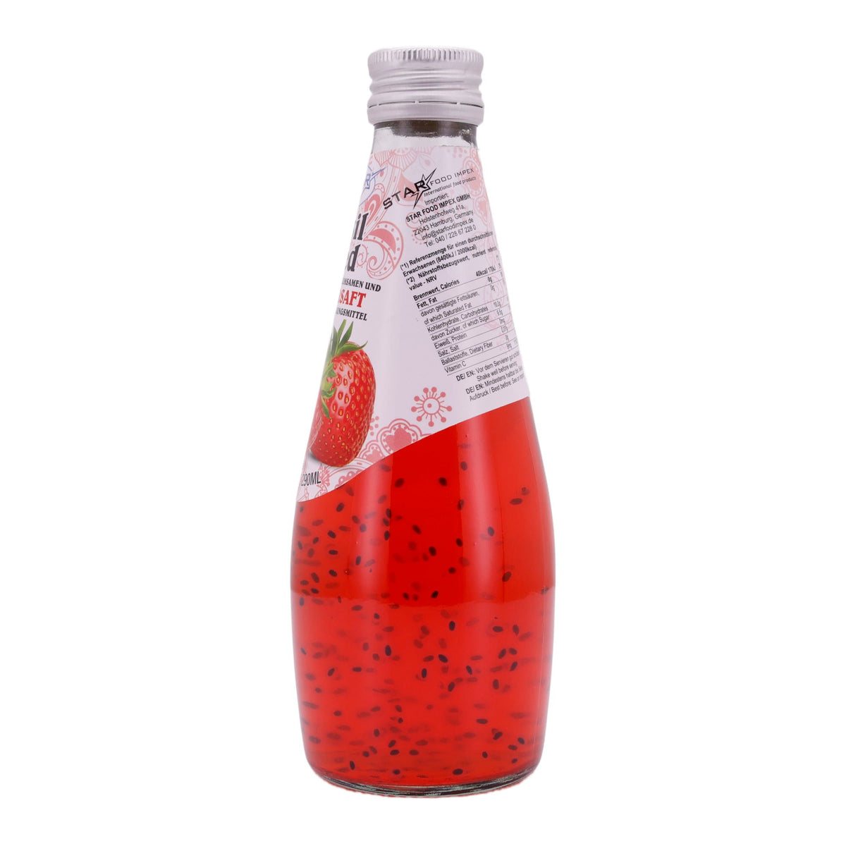 Basil Seed Getränk Star Fresh | Erfrischend | Mit Erdbeersaft | 290 ml STAR FRESH