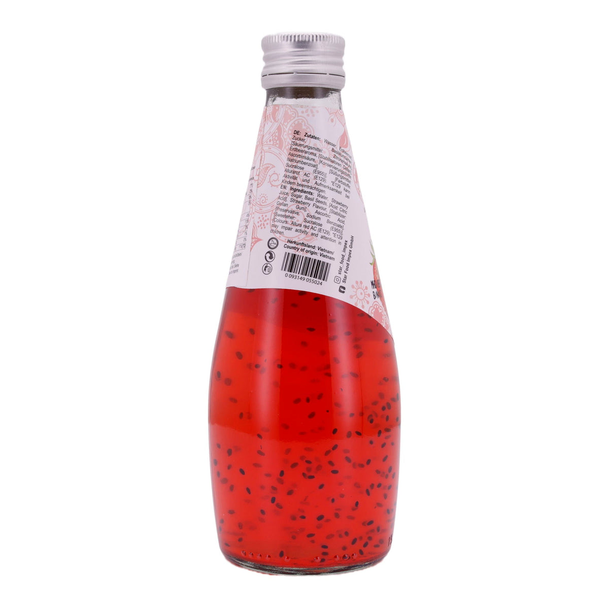 Basil Seed Getränk Star Fresh | Erfrischend | Mit Erdbeersaft | 290 ml STAR FRESH