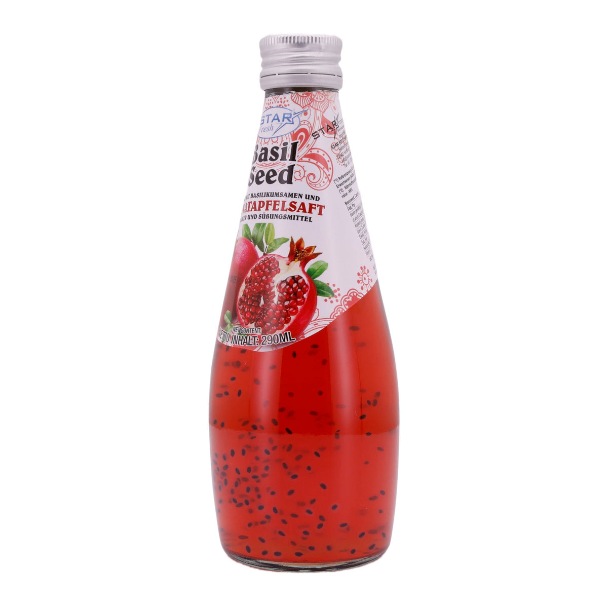 Basil Seed Getränk Star Fresh | Erfrischend | Mit Granatapfelsaft | 290 ml