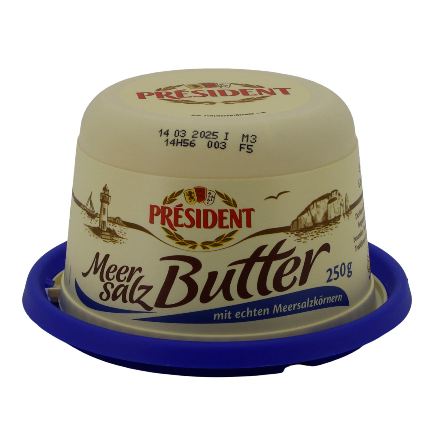 Butter Président Meersalz | Butter | Französische Butter mit Meersalzkörnern | 250 g
