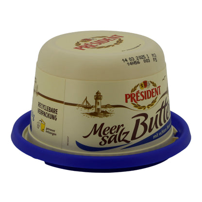 Butter Président Meersalz | Butter | Französische Butter mit Meersalzkörnern | 250 g