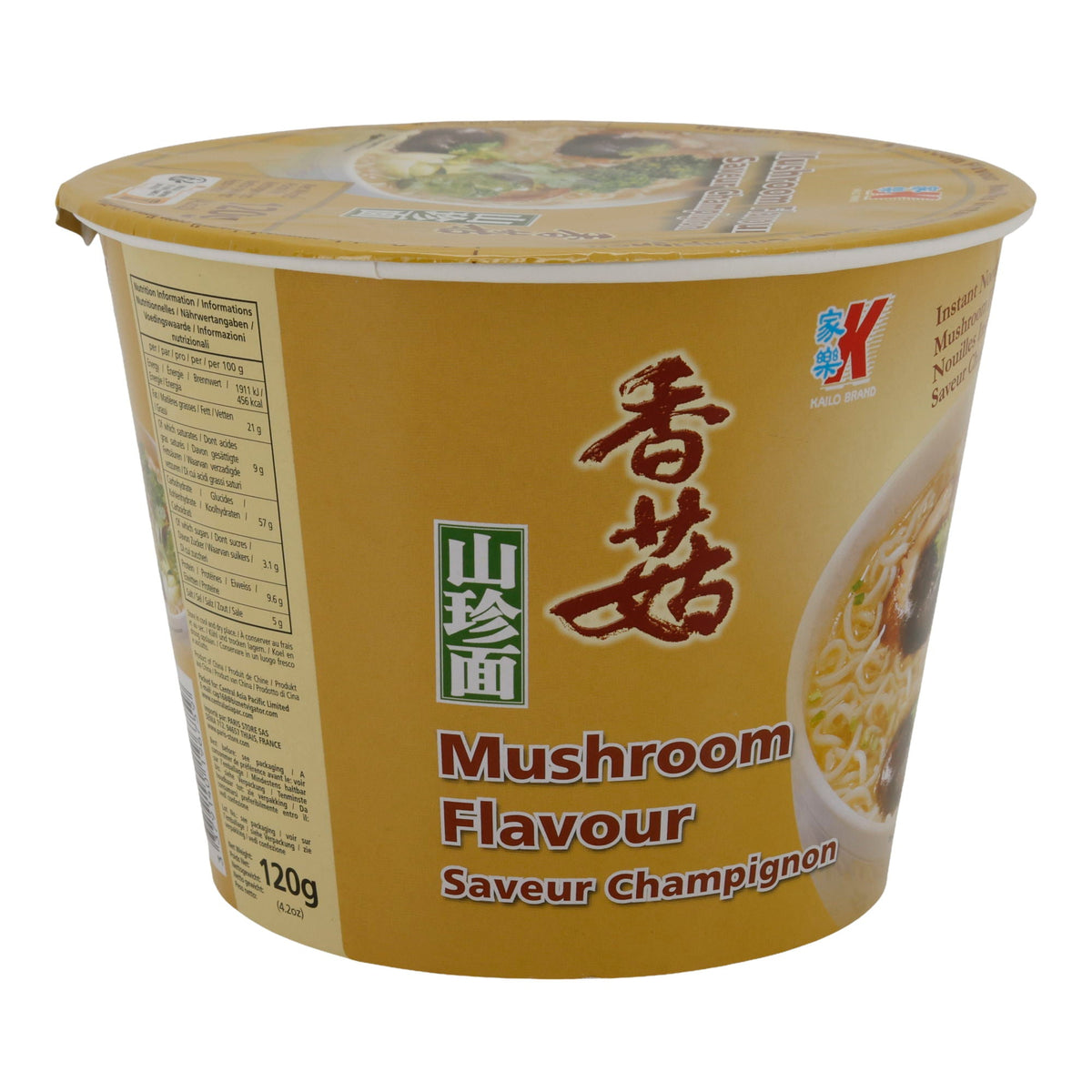 Instant-Nudeln Kailo Brand | Mushroom Flavour | Mit Pilzgeschmack im Becher | 120 g