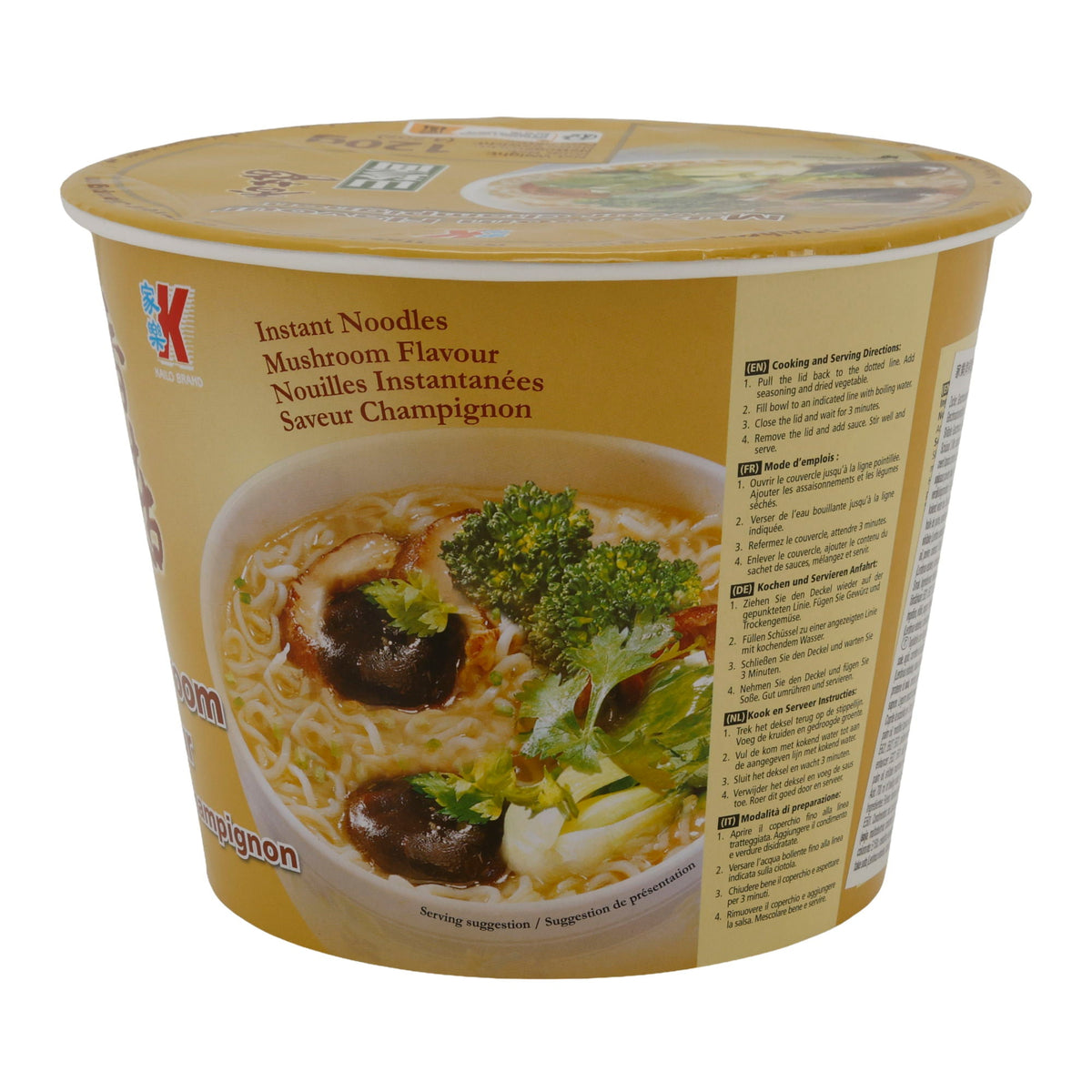 Instant-Nudeln Kailo Brand | Mushroom Flavour | Mit Pilzgeschmack im Becher | 120 g KAILO