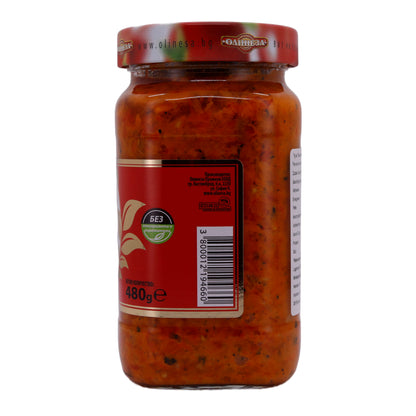 Ajvar Olinesa | Groentebereiding huisgemaakte stijl | Traditionele specialiteit van paprika en aubergine | 480 g