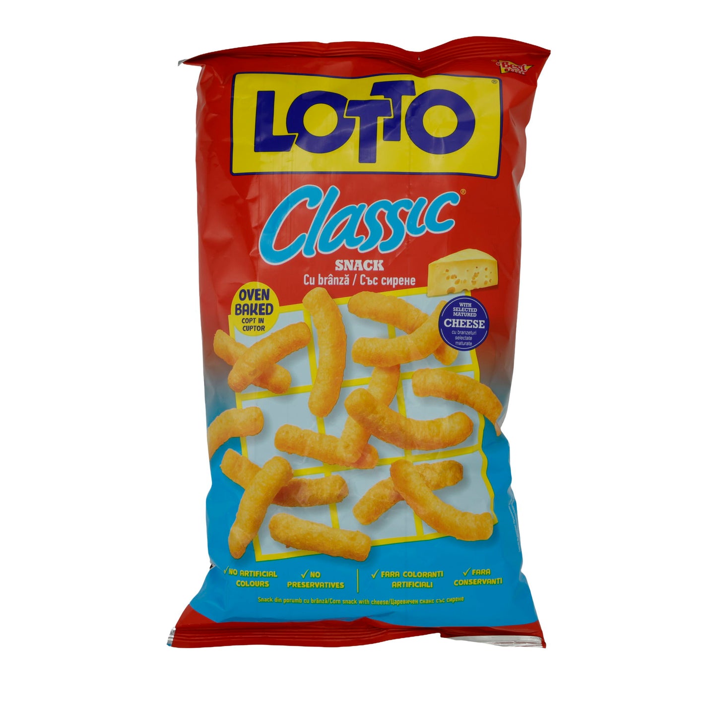 Maïssnacks Lotto | Klassieke Snack | Ovengebakken met Kaas | 80g