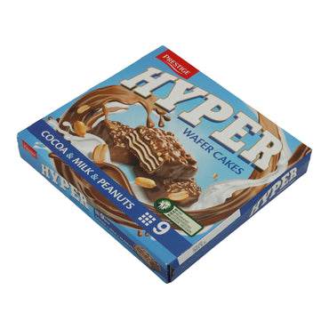 Hyper Waffle Cake Prestige | Pastry | With Cocoa, Milk and Peanuts | 9 Pieces 167g