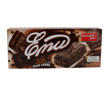 Cocoa Biscuits Emu | Mit Cocoa Creme | Köstliche Schokoladenkekse mit Schokoladencremefüllung | 160g SWEET PLUS