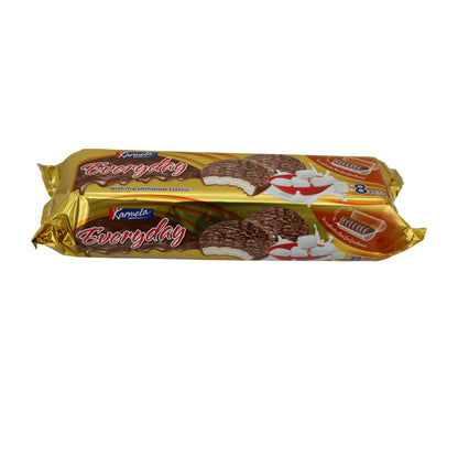 Biscotti al cioccolato quotidiani Karmela | Con marshmallow | Cioccolato fondente e ripieno soffice | 8 pezzi