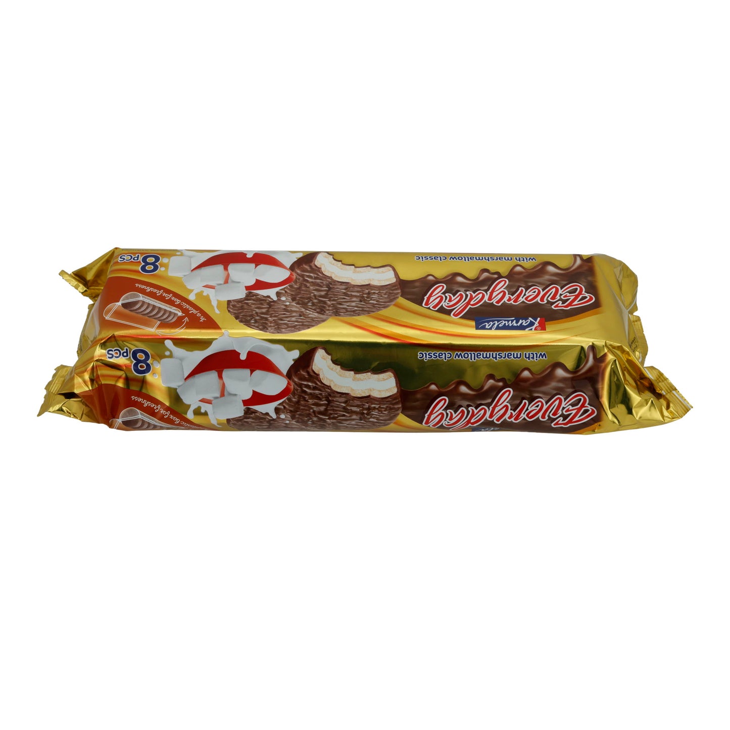Biscotti al cioccolato quotidiani Karmela | Con marshmallow | Cioccolato fondente e ripieno soffice | 8 pezzi