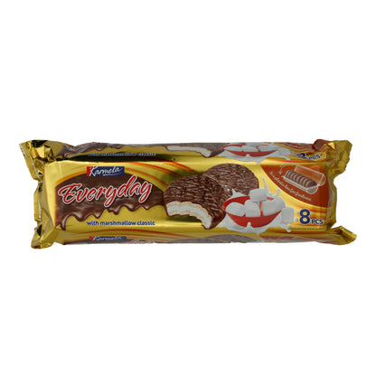 Biscotti al cioccolato quotidiani Karmela | Con marshmallow | Cioccolato fondente e ripieno soffice | 8 pezzi