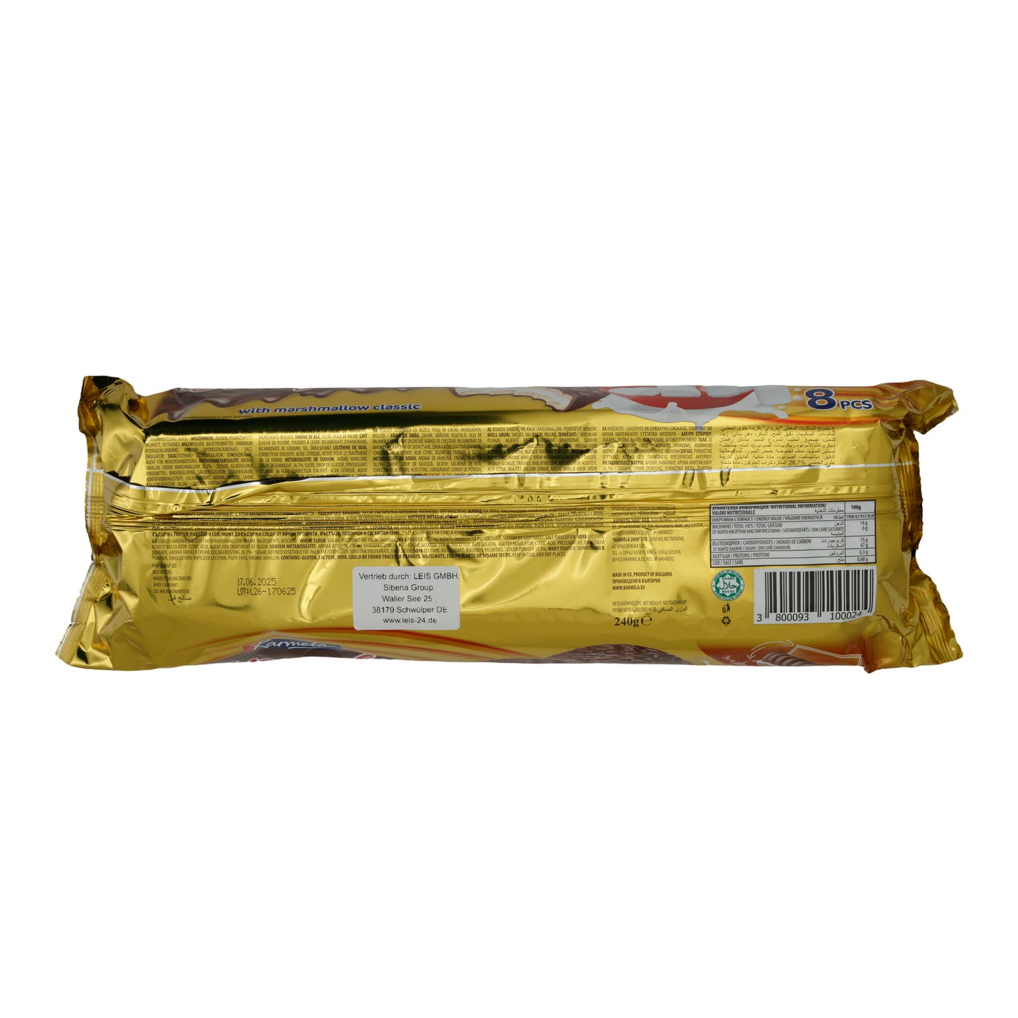 Biscotti al cioccolato quotidiani Karmela | Con marshmallow | Cioccolato fondente e ripieno soffice | 8 pezzi