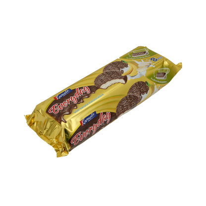 Biscotti al cioccolato Karmela | Con marshmallow alla banana | Cioccolato fondente e ripieno soffice | 8 pezzi