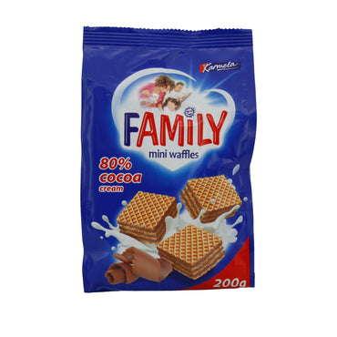 Waffeln Karmela Family | Mini | Mit 80 % Kakao-Creme | 200g KARMELA