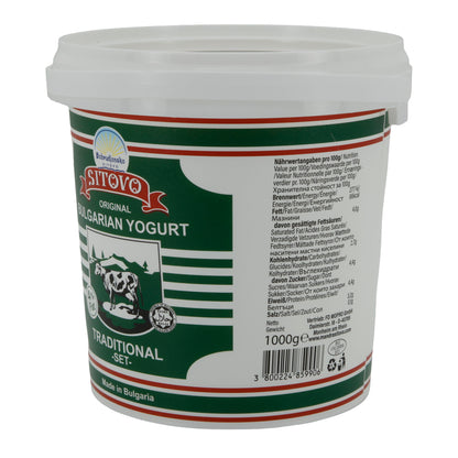 Joghurt Sitovo Bulgar Joghurt | Traditioneel | Stevige yoghurt uit Bulgarije | 1000 g