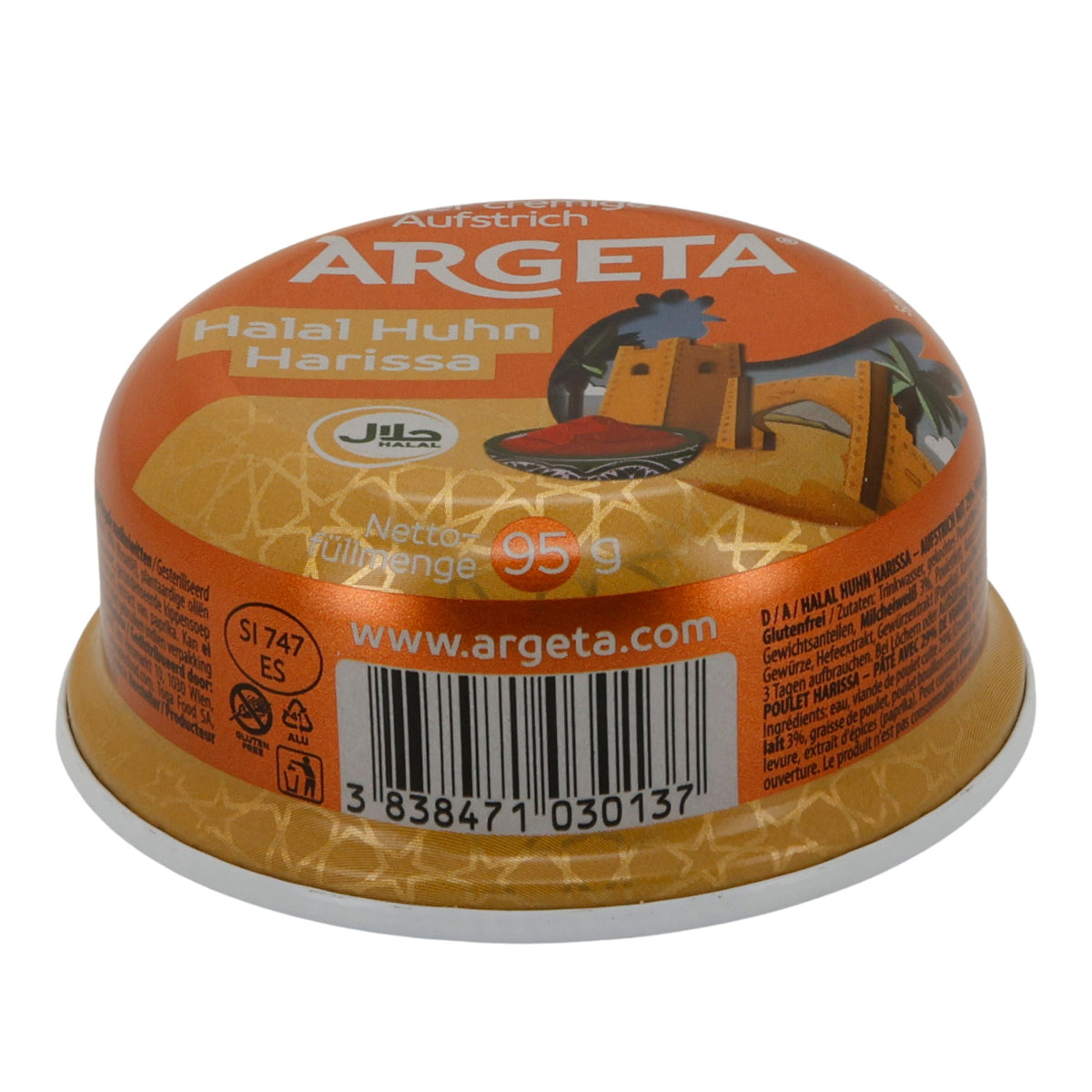 Aufstrich Argeta Halal Harissa Huhn | Orientalisch | Würzige Note | 95 g