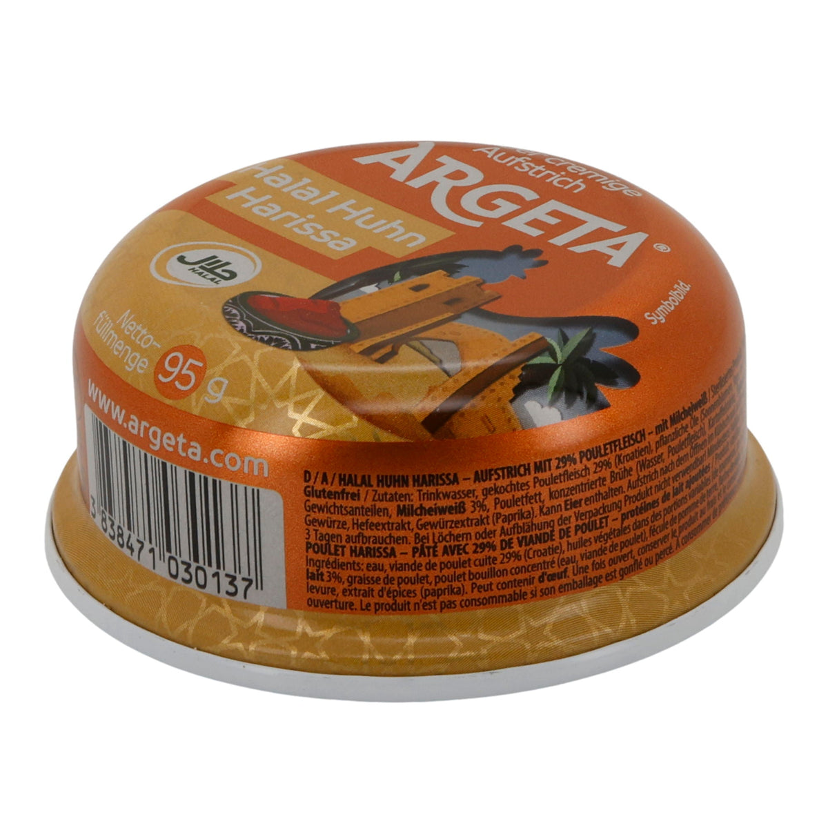 Aufstrich Argeta Halal Harissa Huhn | Orientalisch | Würzige Note | 95 g